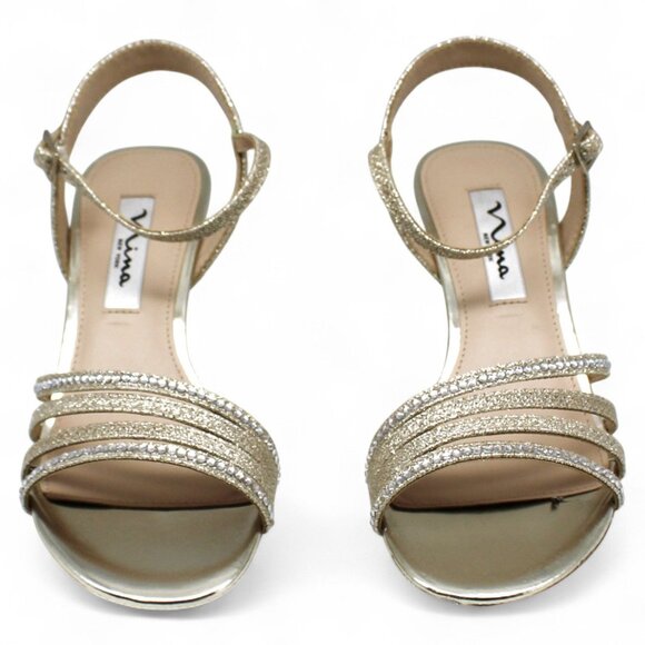 Nina Women's Nelena Evening Sandals - Light Gold - Picture 2 of 7